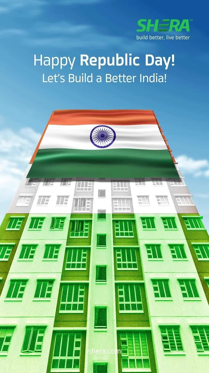 Republic Day creative ad: Building facade painted as tricolor flag