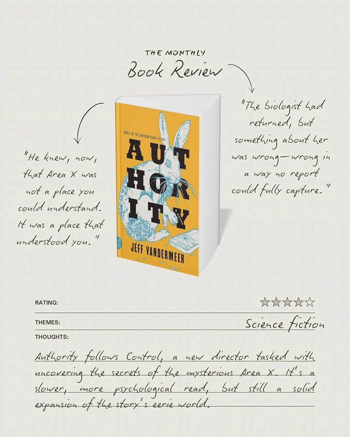 Bookstores creative ad: Handwritten annotated book review card layout
