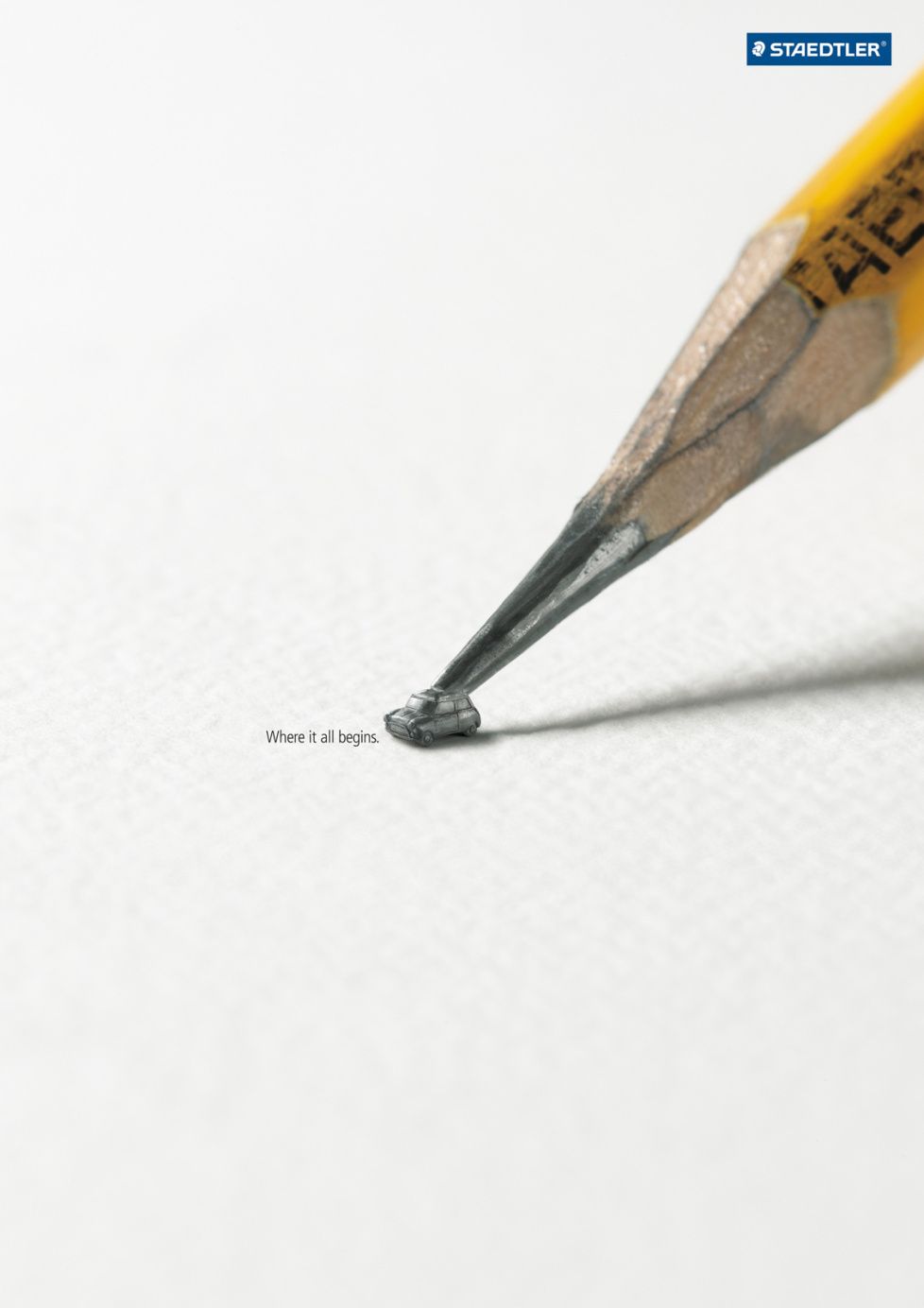 Poster: Pencil tip whose graphite forms a tiny car