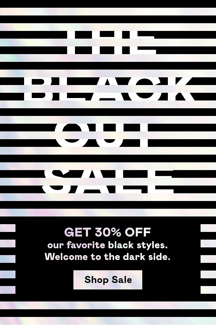 Black Friday creative ad: Striped holographic typographic sale headline