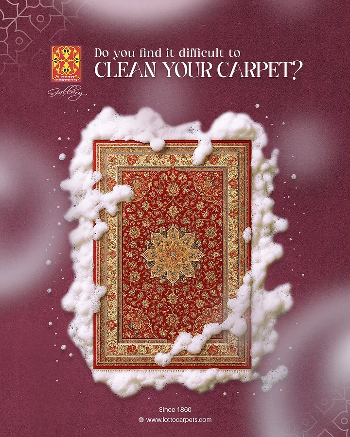 Rugs & Carpets creative ad: Foam transforms rug into cleaning message