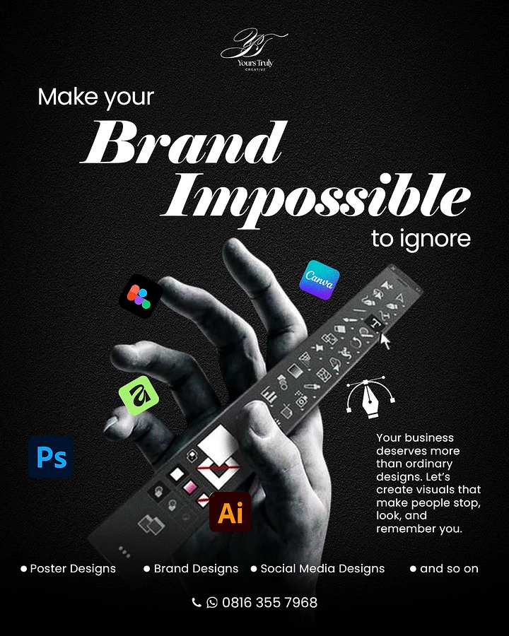 Agency creative ad: Hand holding design toolbar as brush