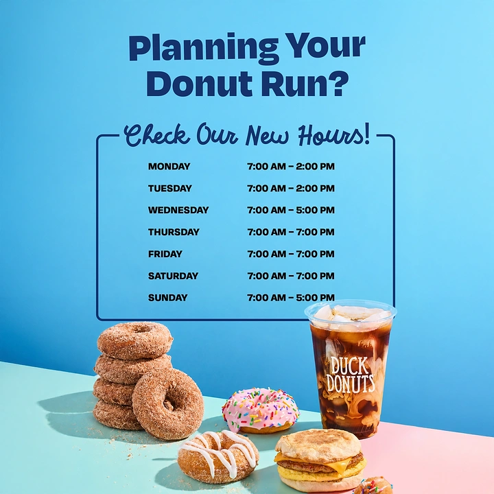 Donut Shops creative ad: Useful schedule infographic, fairly standard