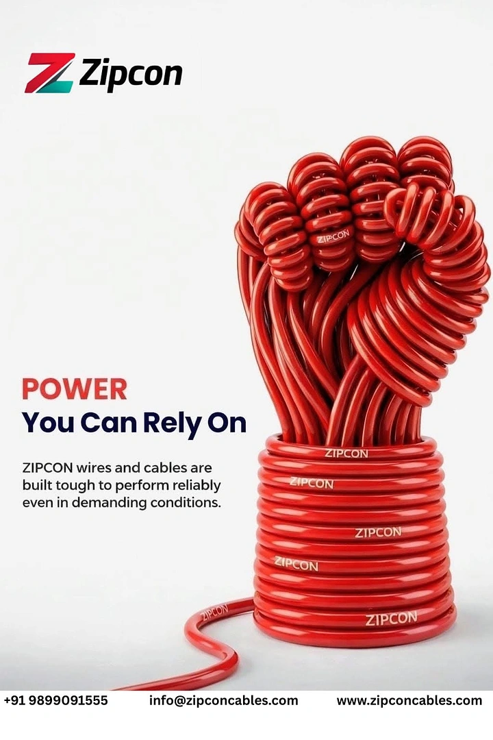 Electrical Goods Stores creative ad: Red coiled electrical cables forming a raised fist