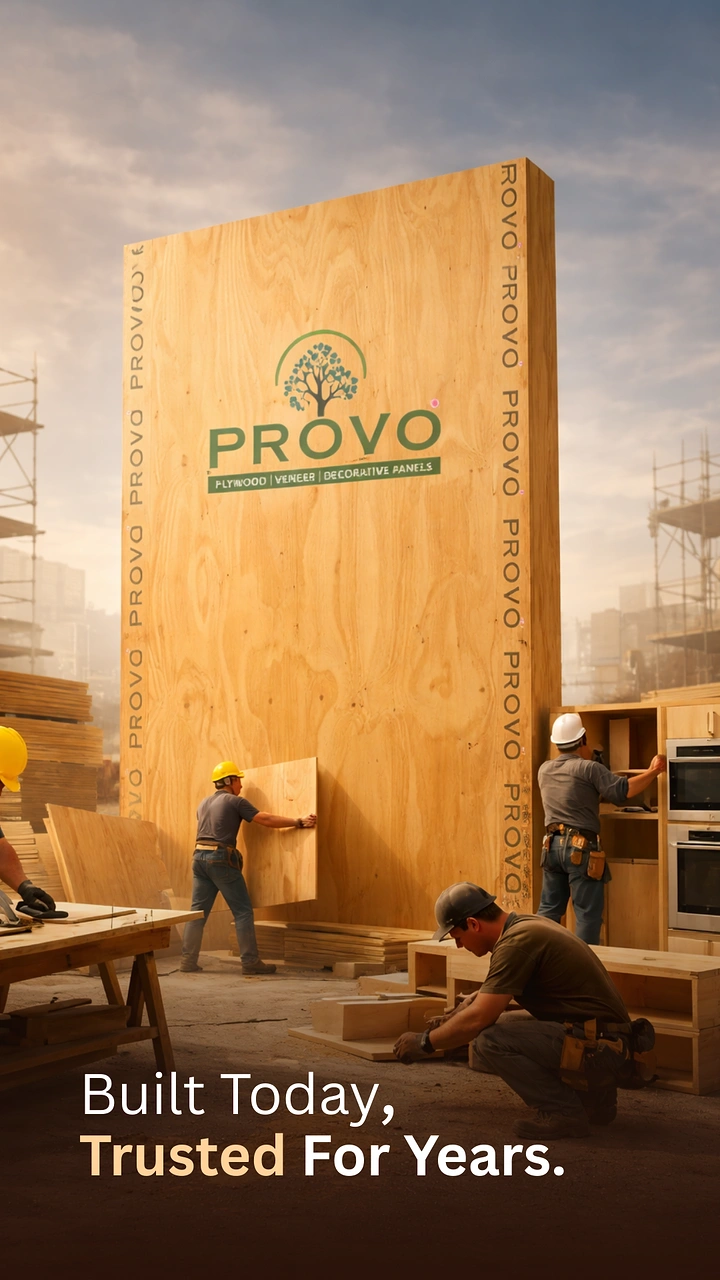 Carpenters & Woodwork creative ad: Giant plywood sheet as branded monument