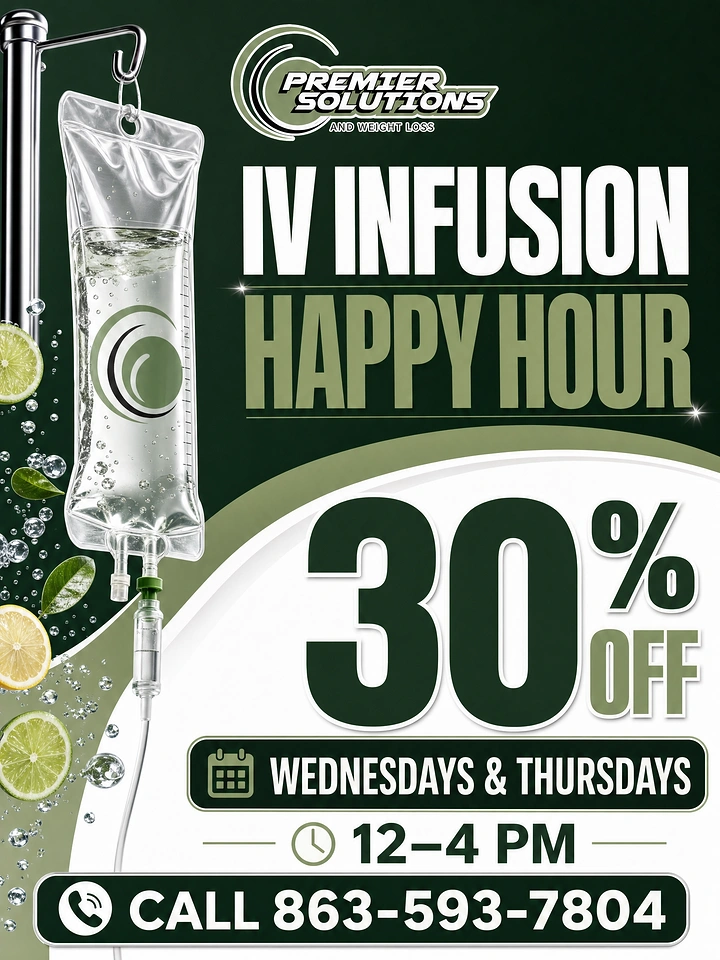 IV Therapy & Drip Bars creative ad: IV bag reframed as happy hour