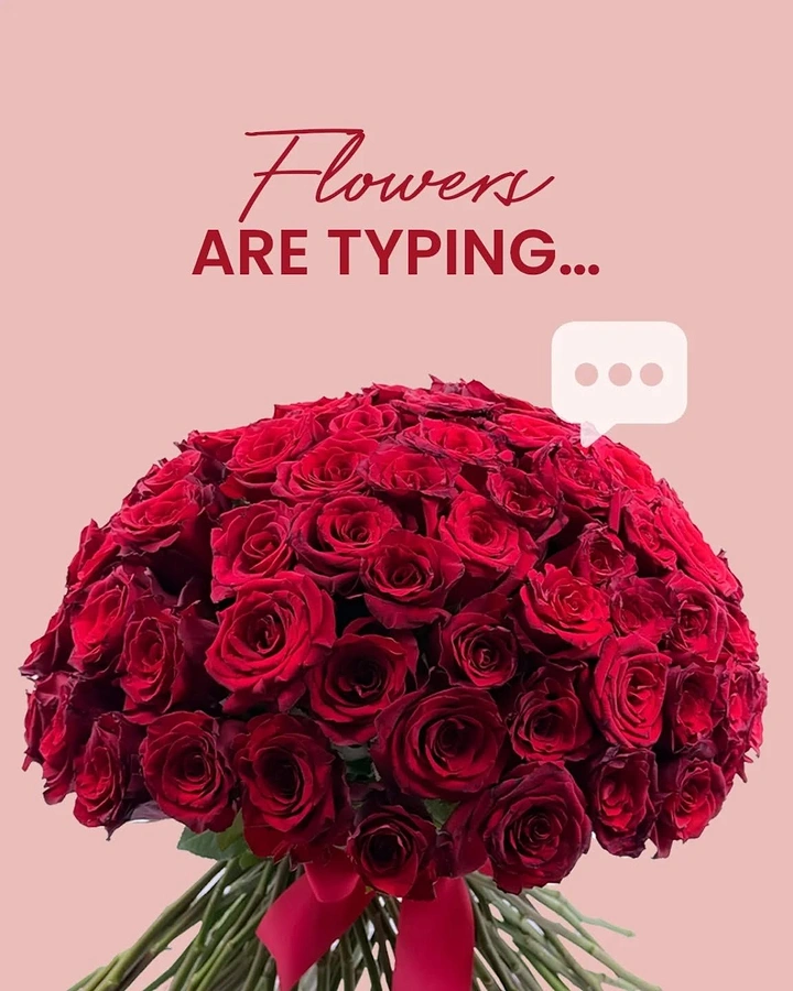 Florists creative ad: 'Flowers are typing' chat-bubble pun