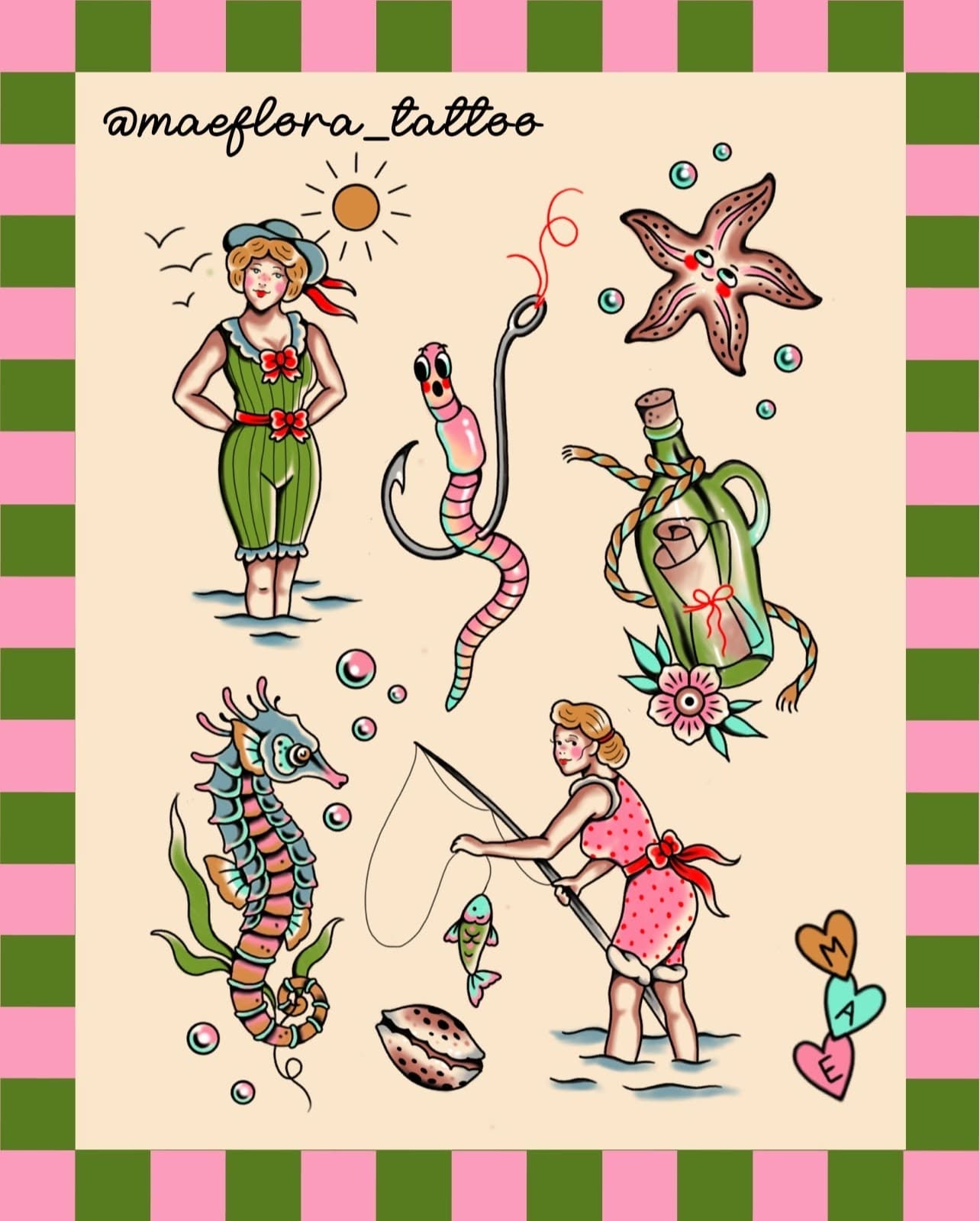 Instagram post: Pin-up fishing flash, bold retro poster, slide 2