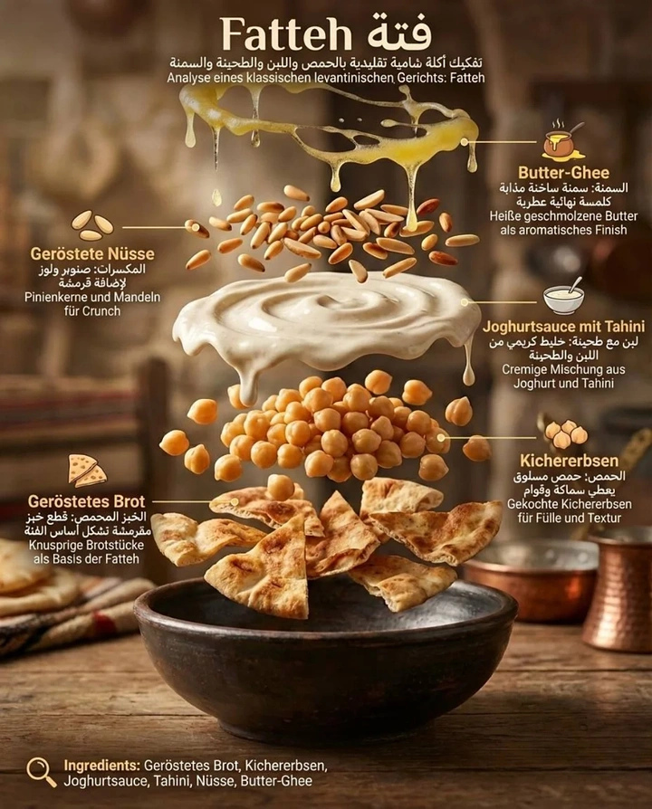 Arabic & Middle Eastern Restaurants creative ad: Deconstructed dish explains ingredients clearly