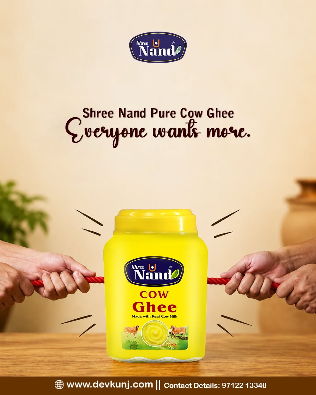 Instagram post: Tug-of-war over ghee jar, everyone wants