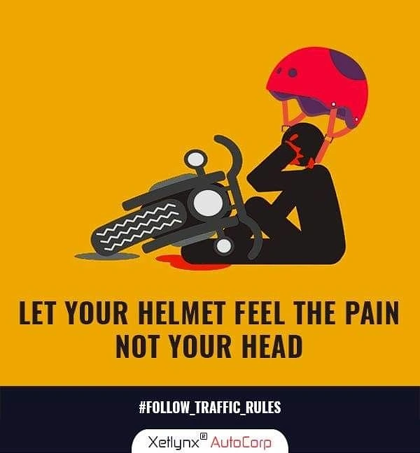 Helmets & Riding Gear creative ad: Witty helmet pain visual metaphor