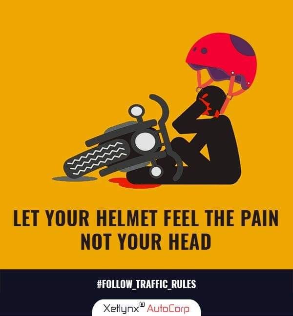 Instagram post: Witty helmet pain visual metaphor