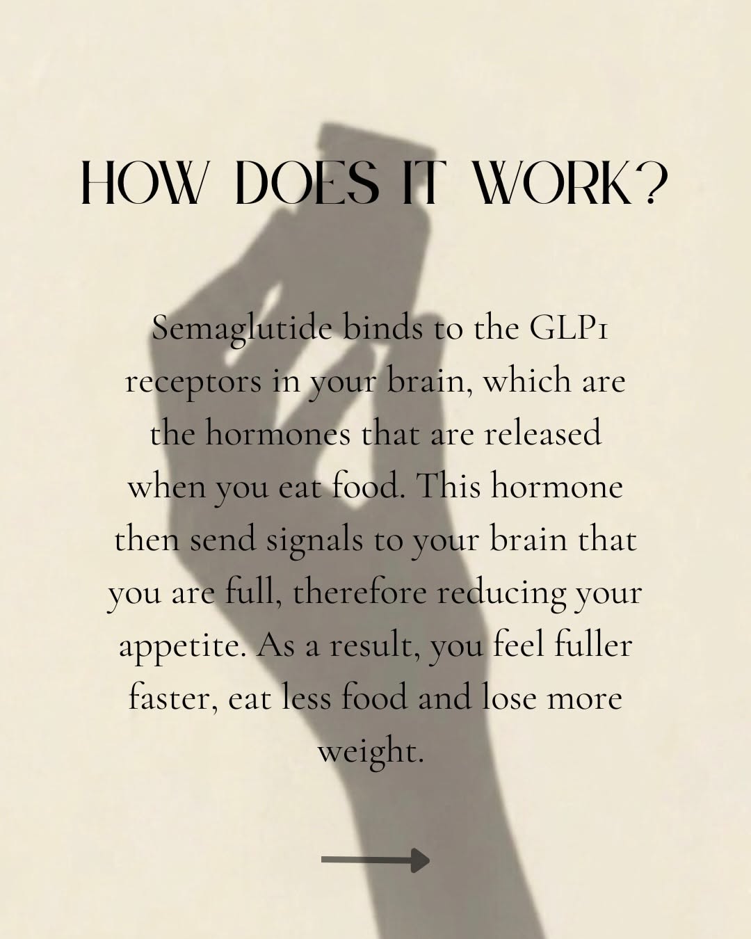 Instagram post: Semaglutide message uses striking shadow, slide 2