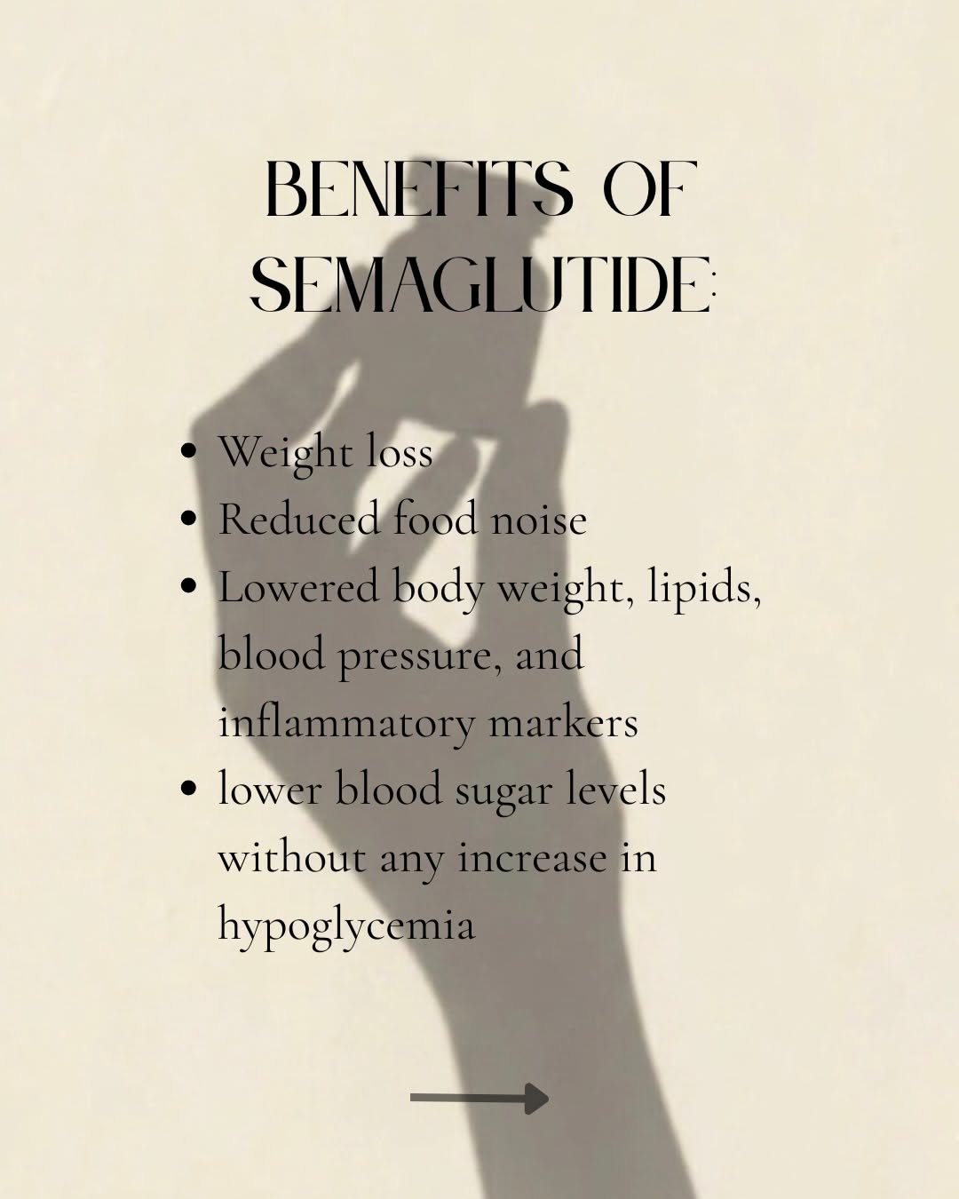 Instagram post: Semaglutide message uses striking shadow, slide 3