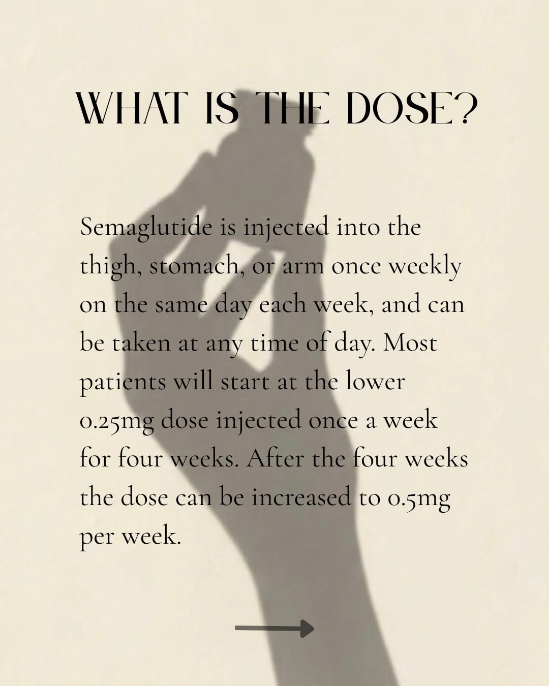 Instagram post: Semaglutide message uses striking shadow, slide 5