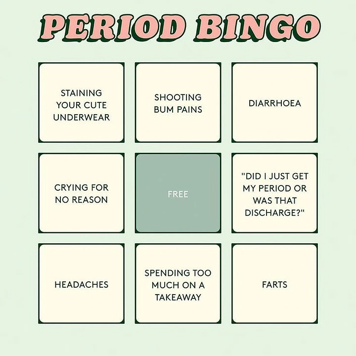 Period Care & Feminine Hygiene creative ad: Period bingo creates playful interaction