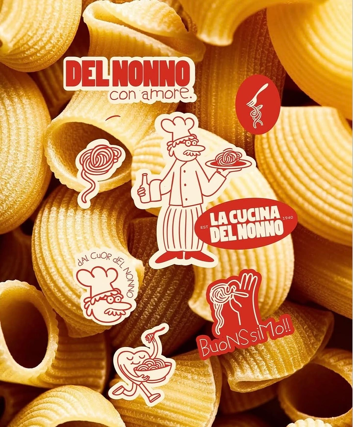 Instant Noodles & Pasta Brands creative ad: Playful illustrated pasta brand world