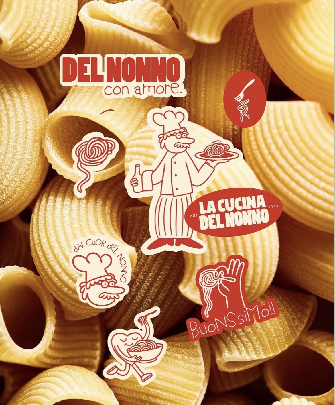 Instagram post: Playful illustrated pasta brand world
