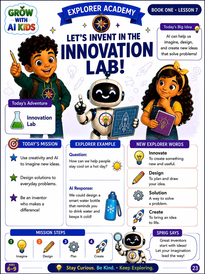 Robotics & STEM Classes creative ad: Storybook adventure framing makes innovation lessons inviting