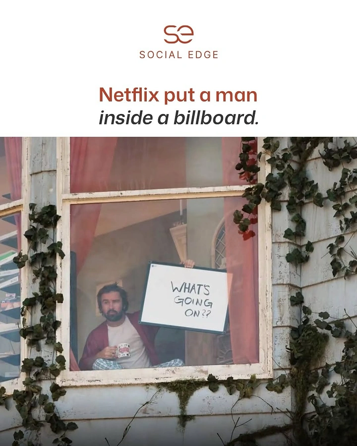 Streaming, OTT & TV Channels creative ad: Netflix brand enters billboard metaphor