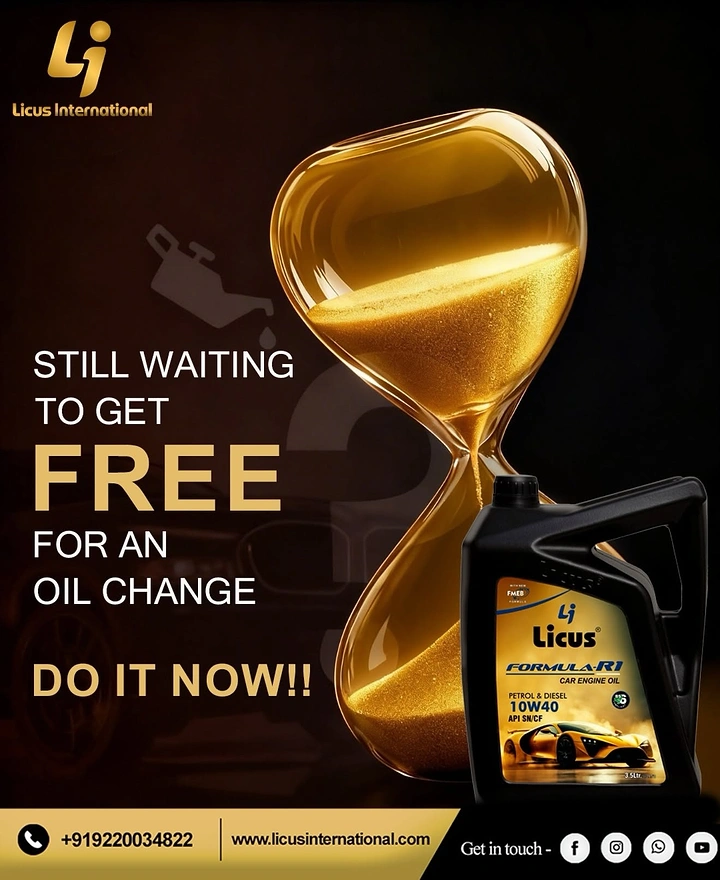 Engine Oil & Lubricants creative ad: Hourglass turns waiting into oil-change urgency