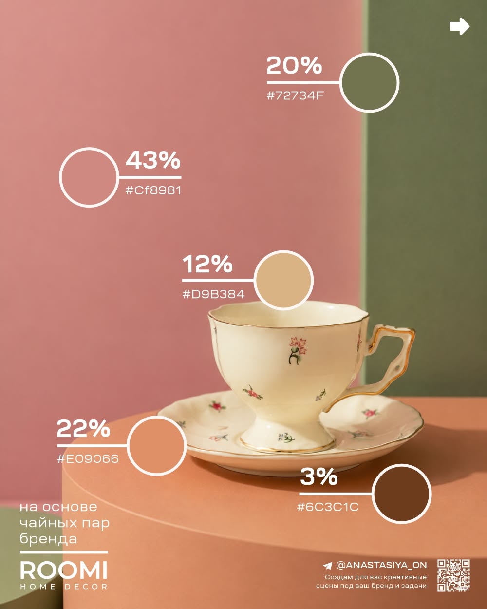Instagram post: Cup and plate express visual balance, slide 2