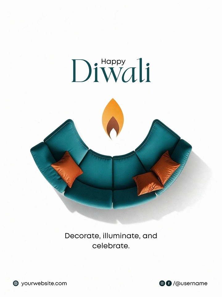 Diwali creative ad: Curved sofa becomes a diya bowl