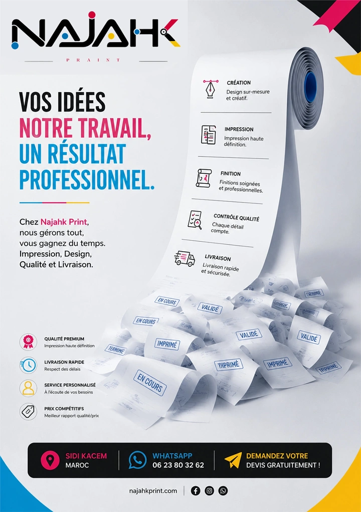 Printing Shops creative ad: Paper roll unspools as the service process