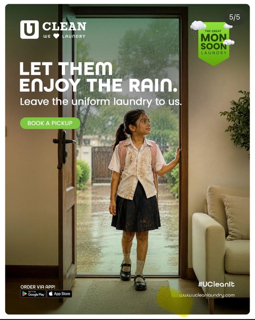 Instagram post: Monsoon: let kids enjoy rain copy