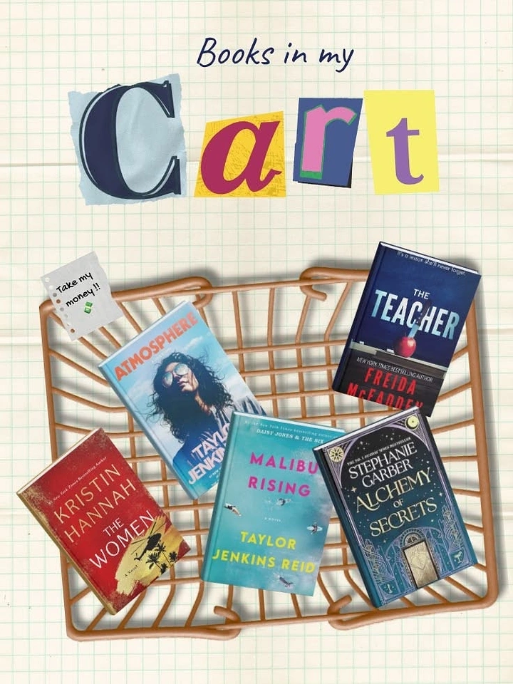 Bookstores creative ad: Ransom-letter 'Books in my Cart' with basket