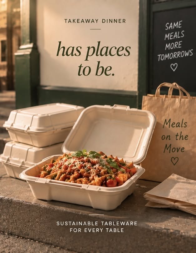 Instagram post: Takeaway packaging framed as lifestyle message