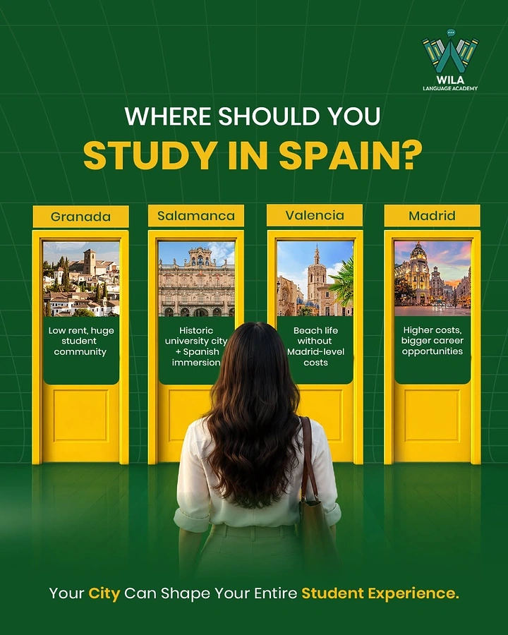 Study Abroad Consultants creative ad: Country choices framed as destination doors