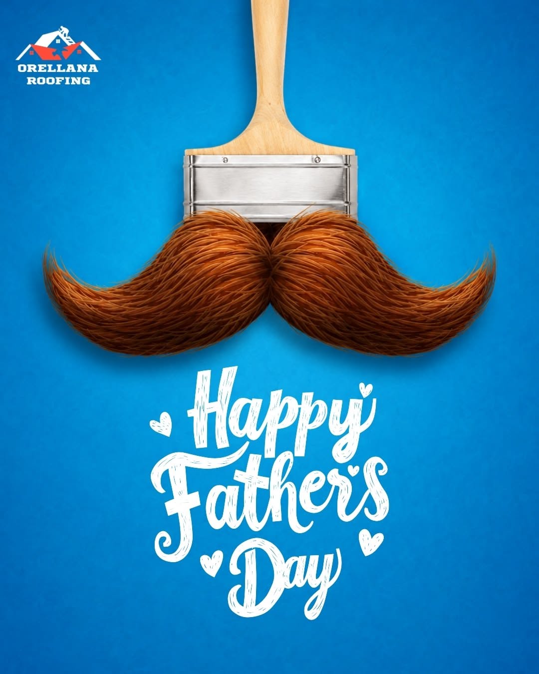 Paintbrush with bristles shaped as a ginger moustache
