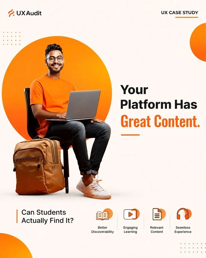 Online Courses & E-learning creative ad: Literal platform metaphor supports the message