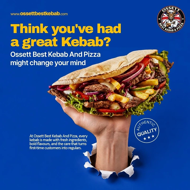 Arabic & Middle Eastern Restaurants creative ad: Torn-paper reveal makes the kebab tangible