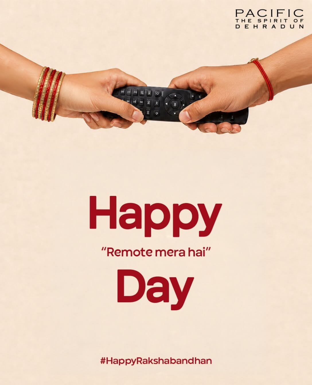Sister's and brother's hands tugging over a TV remote