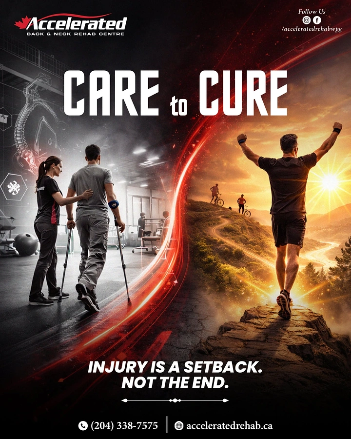Healthcare creative ad: A patient progressing from assisted walking to trail running