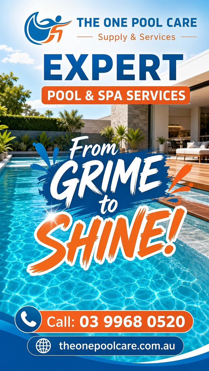 Swimming Pools & Pool Care creative ad: Strong grime-to-shine service pun