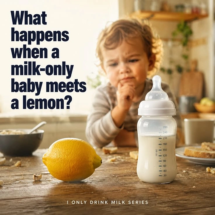Dairy Brands creative ad: Milk-only baby meets lemon, witty hook