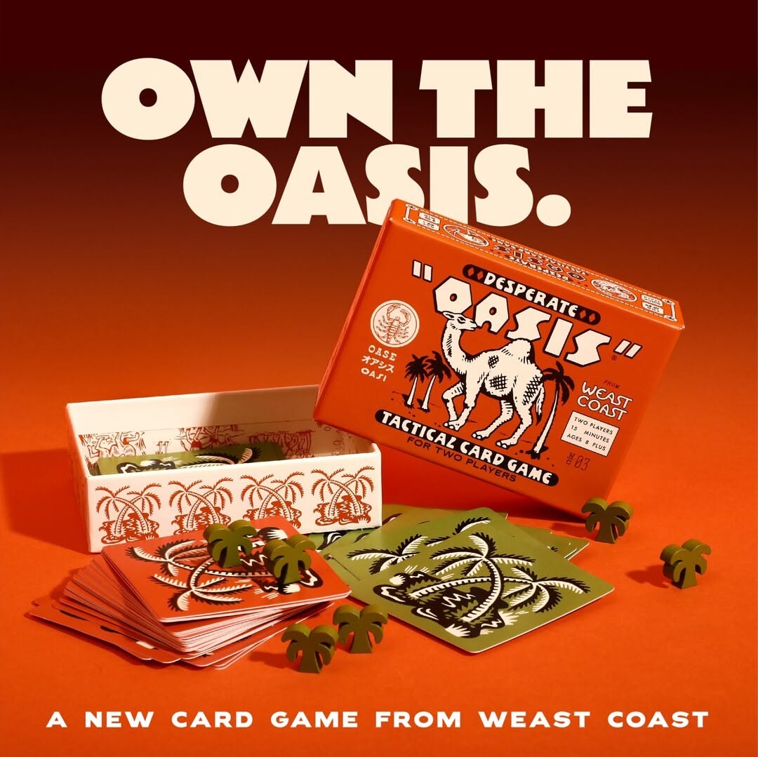 Instagram post: Card game framed as desert oasis