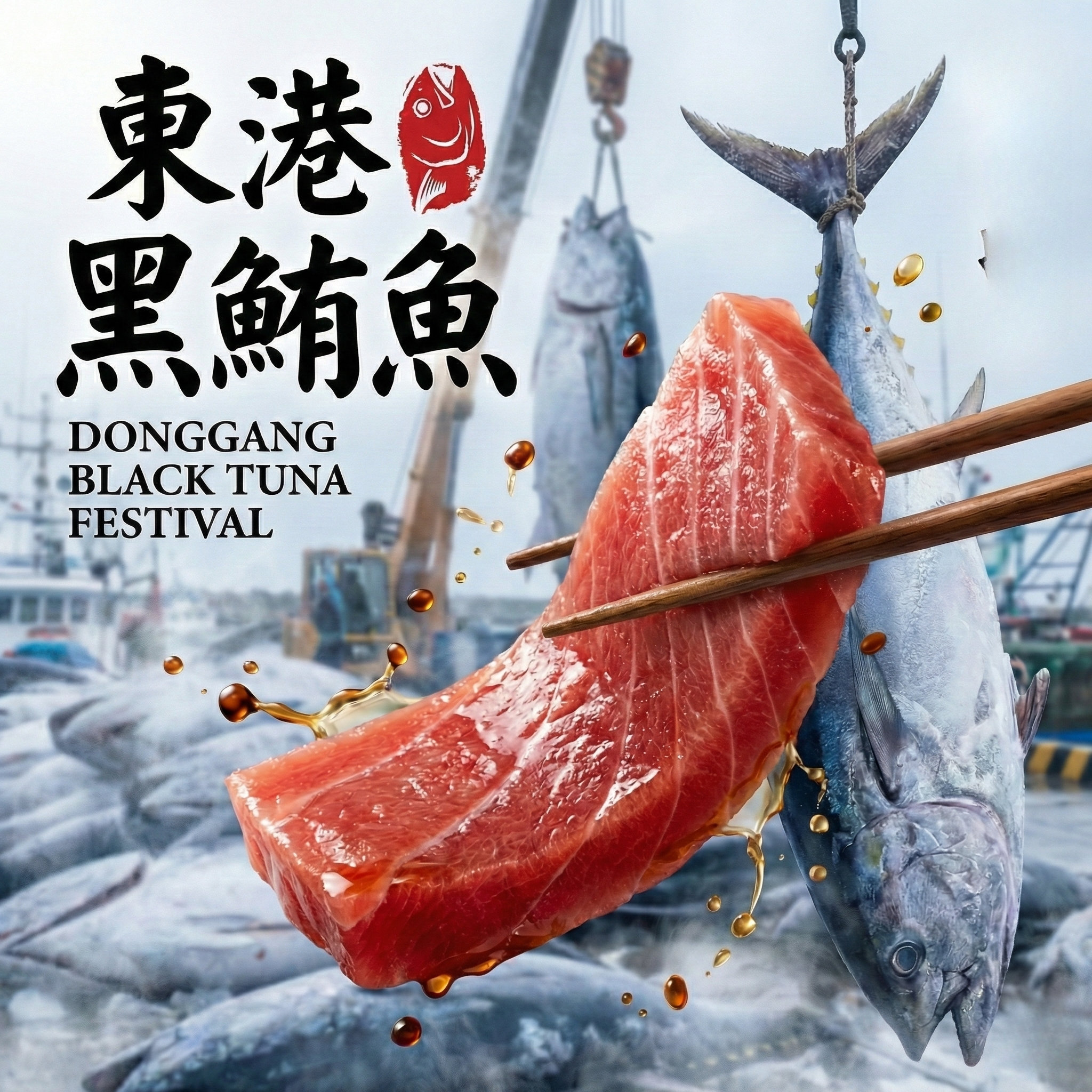 Instagram post: Dramatic tuna festival poster composition
