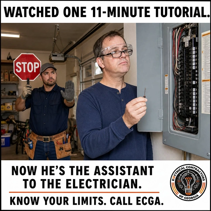 Electricians creative ad: Witty DIY-tutorial joke: know your limits