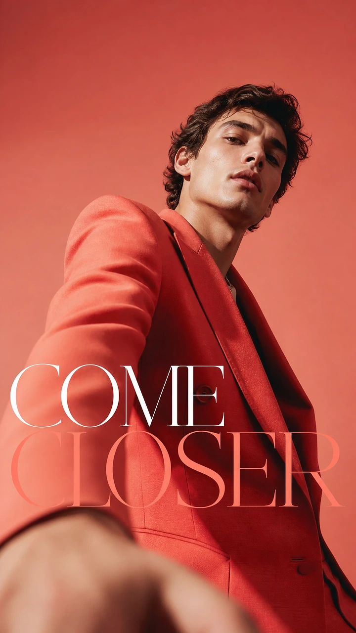 Men's Suits & Formal Wear creative ad: Close-up composition reinforces headline