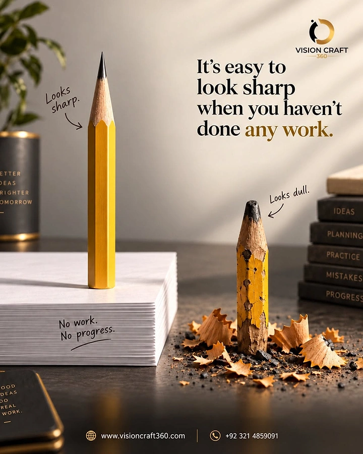 Pens & Writing Instruments creative ad: Sharpness pun matches pencil imagery