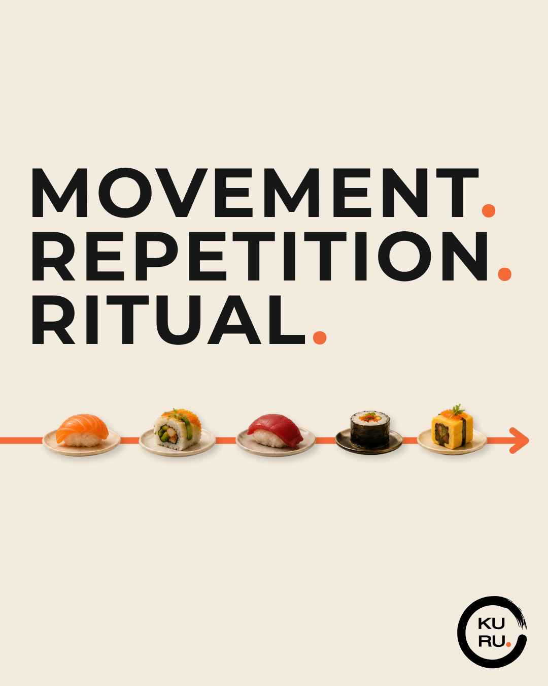 Instagram post: Sushi sequence visualizes ritual and repetition