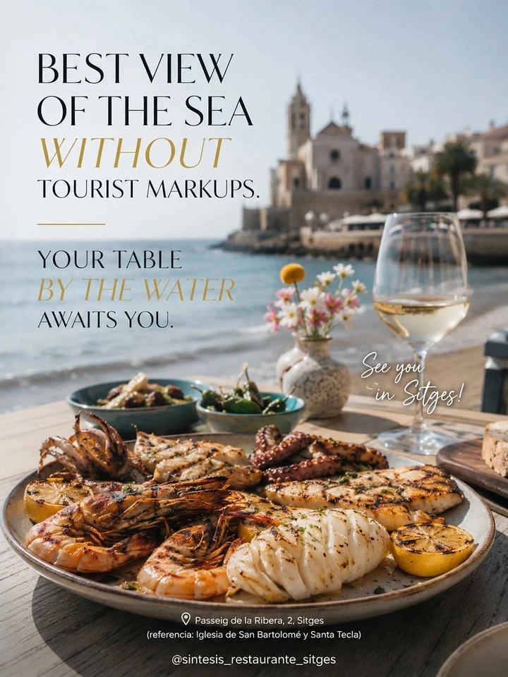 Seafood Restaurants creative ad: Sea-view metaphor supports witty restaurant copy