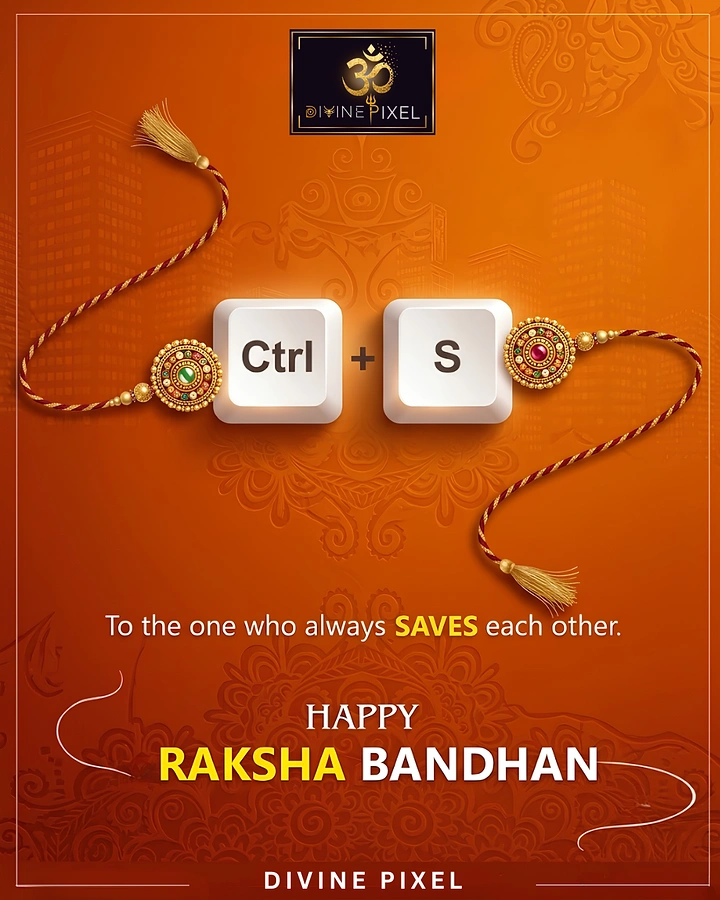 Raksha Bandhan creative ad: Ctrl+S keys as rakhi, 'saves' pun