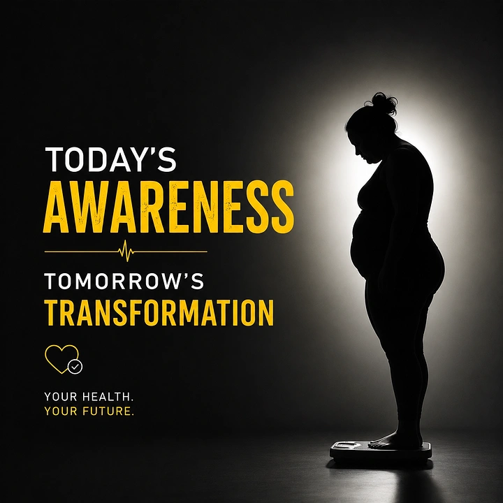 Weight Loss Clinics creative ad: Silhouette transformation awareness metaphor