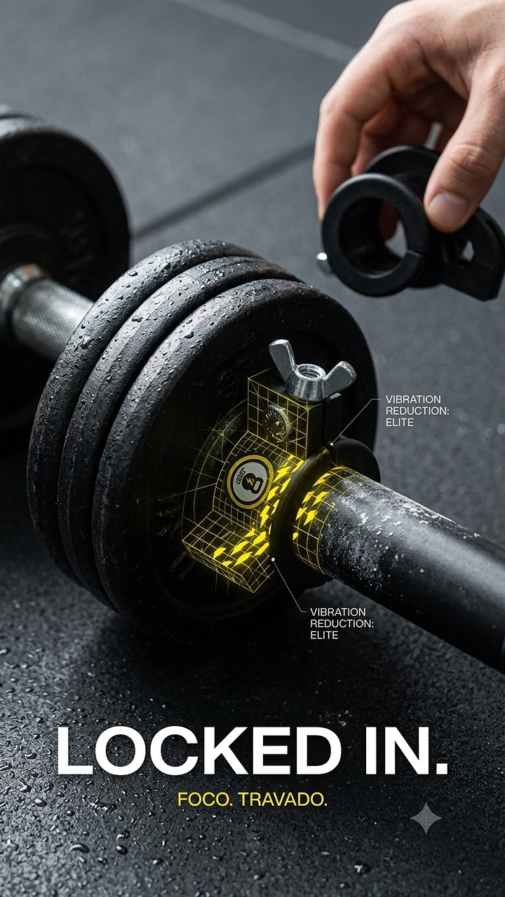 Fitness Equipment Stores creative ad: Locked-in collar visual pun