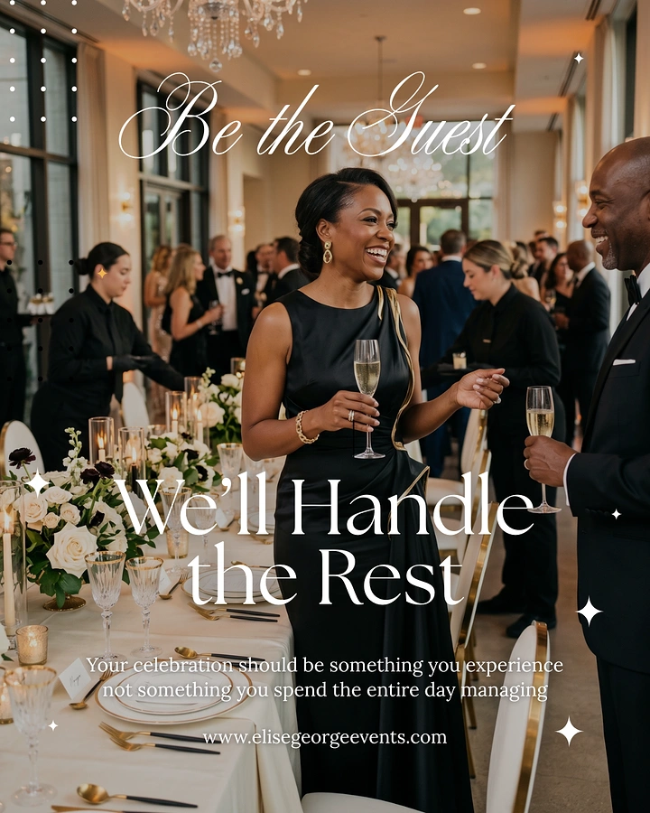 Banquet Halls & Venues creative ad: 'Be the Guest' copy, planner handles rest